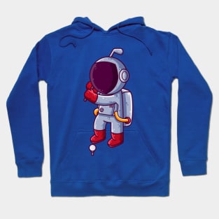 Cute Astronaut Playing Golf Cartoon Hoodie